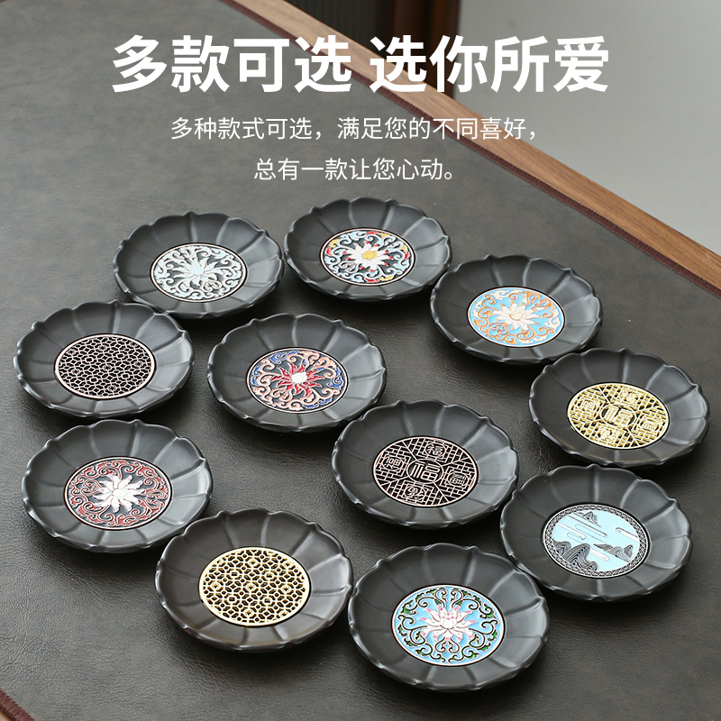 Kongfu tea accessories Chinese style office home tea cup cushion anti-slip water absorbing electric wood heat insulation mat anti-scalding tea doo-Taobao