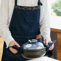 Tree can fashion denim apron kitchen Home Oil-proof waist clothes milk tea coffee shop work men and women thin