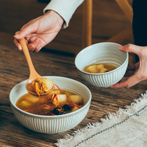 Tree can Japanese coarse pottery tableware household ceramic plate creative retro noodle bowl dish rice bowl soup bowl set