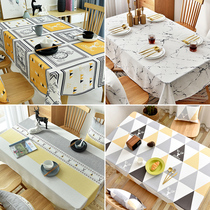 Nordic Tablecloth Waterproof Oil-Free Washproof Dining Table Cloth Desk Ins Rectangular Home Fabric Tea Table Student