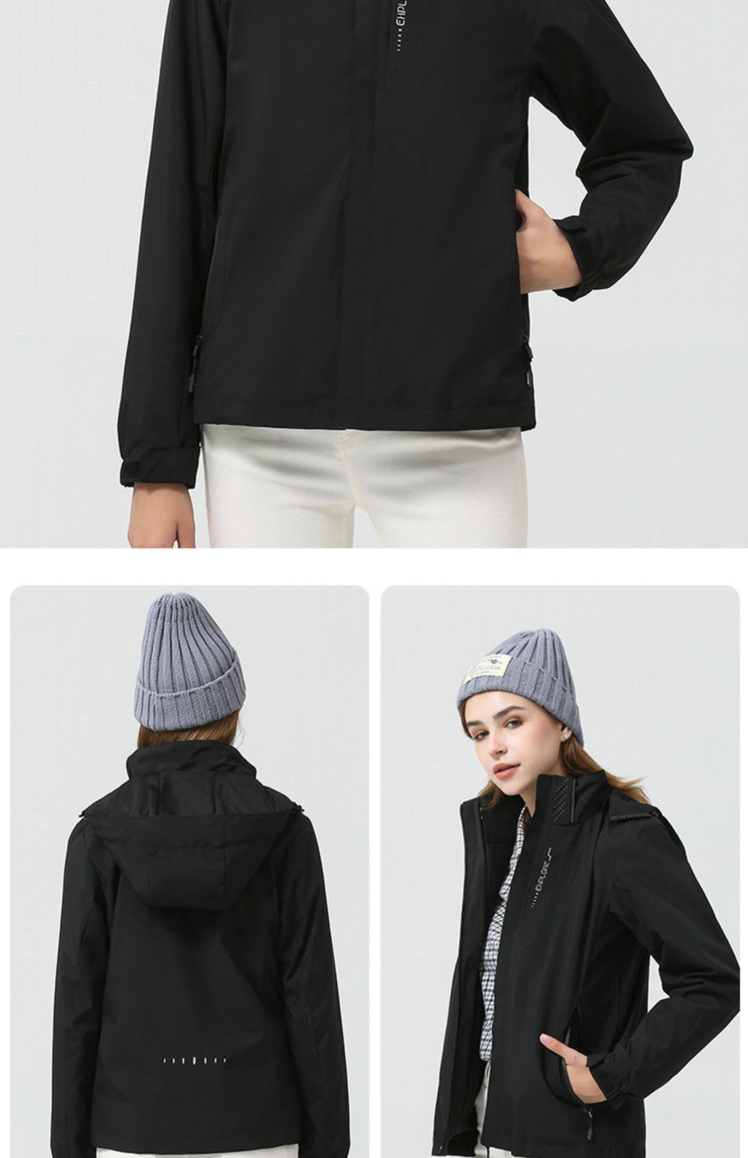 犸凯奴新品三合一防风保暖情侣冲锋衣休闲百搭男女秋冬户外冲锋服