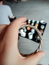 Mother gift ancient craft silver bracelet old object thick and simple