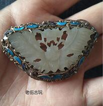 Ancient brooch and Tian jade brooch ancient jade brooch butterfly brooch enamel jade brooch