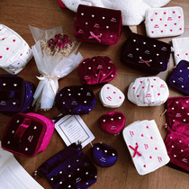 Peach honey net red cosmetic bag ins Wind Super fire girl heart portable wash bag storage bag luggage luggage split bag