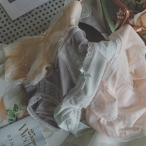 Peach honey candy underwear female lace edge Japanese thin sexy sweet cute girl mesh cotton file briefs