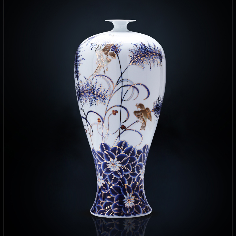 Jingdezhen ceramics masters hand big vase landed large draw painstakingly bottles of Chinese style household decorative arts and crafts