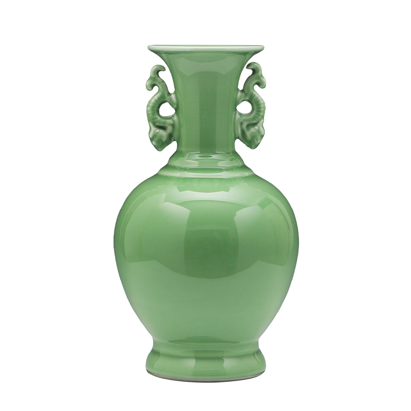 Jingdezhen ceramics vase son hand shadow blue glaze porcelain flower arrangement of Chinese style furnishing articles contracted household act the role ofing is tasted, the living room