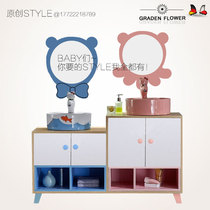 GardenFlower original design Parent-child bathroom cabinet Mother washbasin INS childrens bathroom cabinet candy color