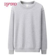 Spring and autumn winter round collar pure-colored sweater men and women with velvet cuffs