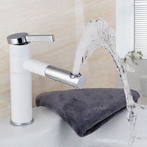 White rose gold Nordic style faucet Wash basin Table basin Under-table basin faucet All copper hot and cold water faucet