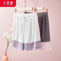 Qiannami new comfortable safety pants Womens comfortable can wear outside lace elastic anti-walking underwear 2 packs