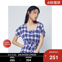 Basic House hundreds of good womens clothing Summer Liandress Girl blue Gprint Jane approx. HUOP328K