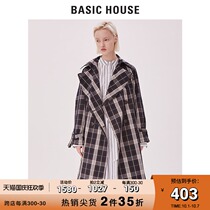 Basic House a hundred good shopping malls with trench coat womens plaid autumn coat womens HTCA121E