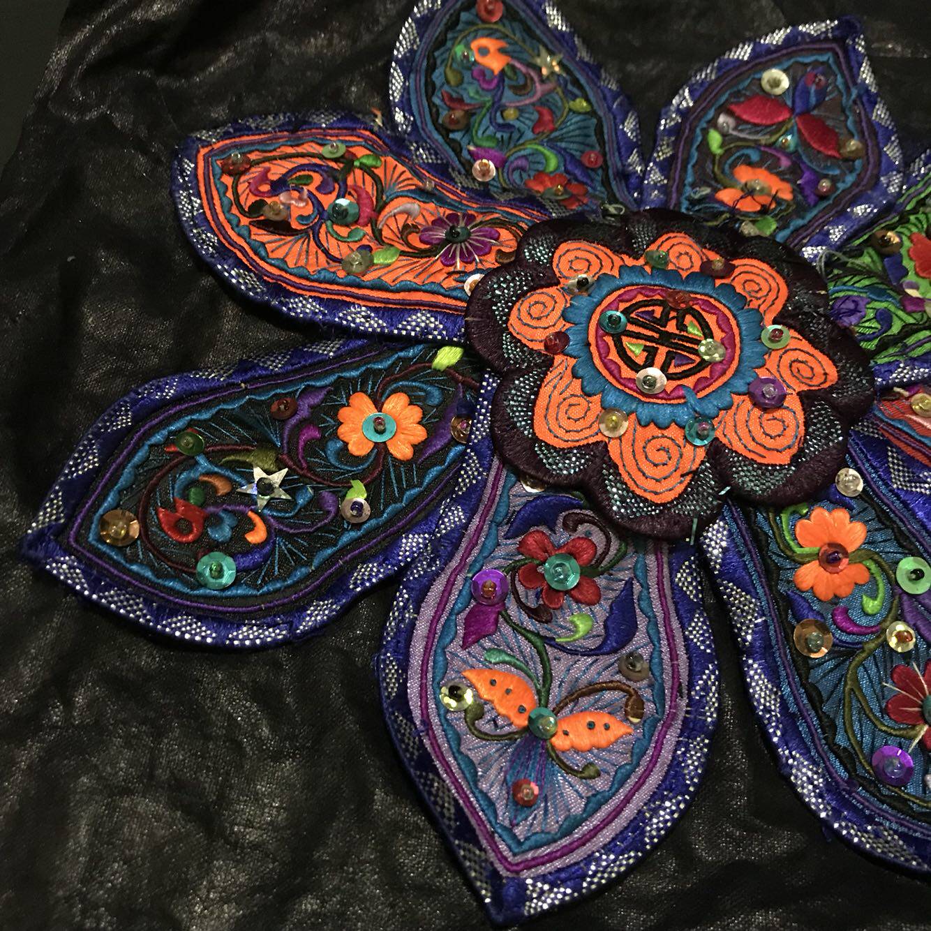 民族手工刺绣 破线绣绣片 再加工原材料老绣绣片拆开利用老绣