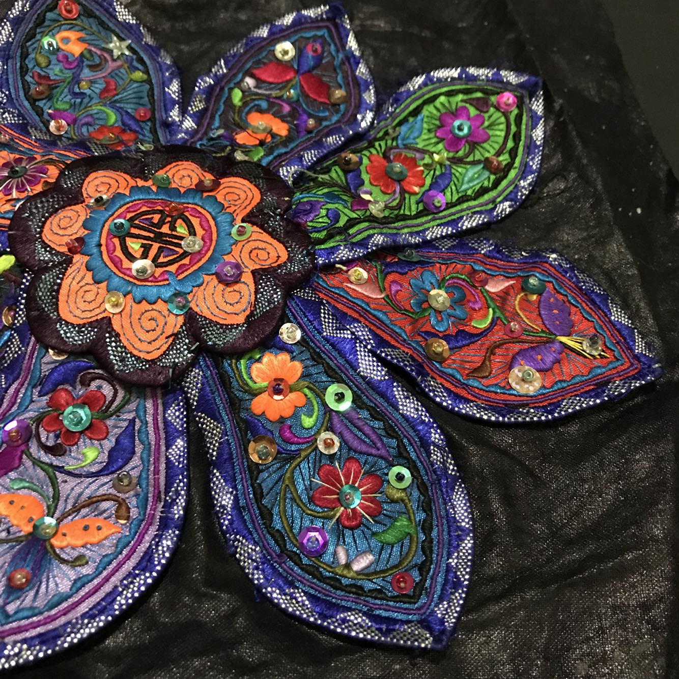 民族手工刺绣 破线绣绣片 再加工原材料老绣绣片拆开利用老绣