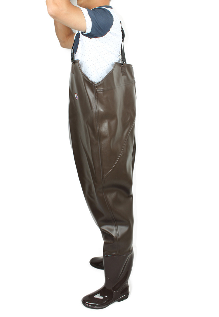 男款松紧齐腰连体下水裤捕鱼钓鱼连鞋裤涉水鞋插秧靴大码45/46码_不