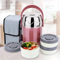 Portable with layered bucket bag handheld lid good-looking insulated lunch box office workers two pots soup double or more
