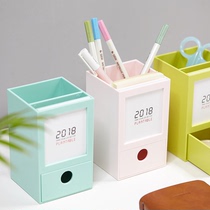 Cute purple hand hanging girls pen holder Small classification Single birthday book round brush multi-functional type