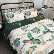 Bed sheet Bed bed set Double bed Four-piece set Wind bed set Japanese Summer cool quilt Nordic wind bed cover plus cotton double