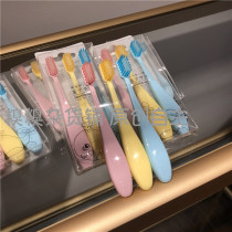 Let the baby fall in love with brushing teeth macaron Serie cute 8 men and women Children soft hair Big Head handle toothbrush
