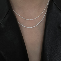 Wearring niche cold wind advanced sense wave light shining necklace female s925 silver wild card chain choker