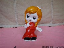 80s export foreign exchange earning old porcelain doll Little girl piggy bank nostalgic old-fashioned objects porcelain crafts