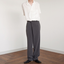 COLN niche design simple Korean style basic color oblique placket loose casual trousers men