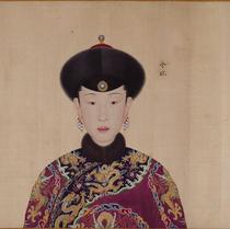 Qing Lang Shining Qianlong Emperors Concubine Image Volume electronic picture decoration inkjet identification copy Chinese painting material