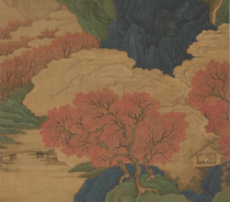 Qing Li Jian Qiushan Mangrove Picture Ultra HD electronic picture decoration inkjet identification copy Chinese painting material