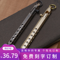 Six-Seamed Brass Pen Bronze Pen Gun Machine Pen Full Metal Creative Retro Signature Pen Office Stationery High Gear Gift Pen