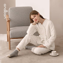 Anns companion cotton pajamas womens winter New thickened warm beesher large size warm home suit suit