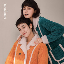 Anns companion cotton pajamas female 2021 New thick warm home clothing chenille can wear large size suit
