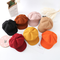 Parent-child childrens Korean version of the octagonal hat female British retro newsboy hat trend wild Japanese literary beret