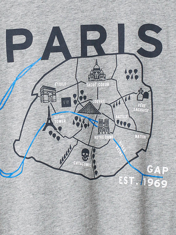 Gap纯棉异域地理风情短袖T恤|男装110655