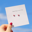 S925 sterling silver love earrings female little red heart earrings Korean small fresh cold wind earrings student birthday gift S925 sterling silver love earrings female little red heart earrings Korean small fresh cold wind earrings student birthday gift