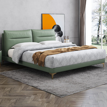 Modern minimalist leather headboard Bull genuine leather 1 8 m willful extremely minimalist soft bunk bed light lavish double main sleeper bed