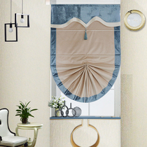 Fan-shaped Roman curtains Burgundy Dutch velvet master bedroom curtains warm light luxury warm Nordic simple blackout curtains