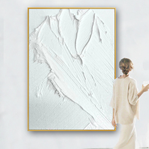 Notareart hand-painted oil painting Snow Mountain three-dimensional black and white porch decorative painting guest restaurant background wall hanging painting