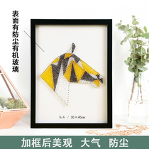 DIY handmade nail winding painting material package horse head pattern creative winding yarn painting desktop string silk painting