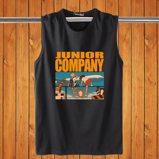 Pure cotton sleeveless vest, men's summer youth sweatshirt wide shoulder sleeveless T -shirt round necklasses versatile shoulder top Pure cotton sleeveless vest, men's summer youth sweatshirt wide shoulder sleeveless T -shirt round necklasses versatile shoulder top