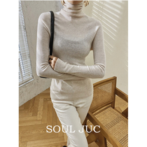 SOUL JUC seamless integrated cashmere sweatshirt 18-pin high collar 100 lap up for a commuter wool jersey