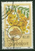 Zimbabwes Shin Pin 1996 Trees Flowers $2 20 Sindtop