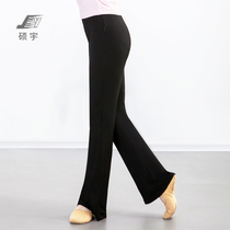Shuoyu Yoga Pants Female Adult Dance Pants Body Practice Pants Loose Straight Bodybuilding Black Micro Lama Pants