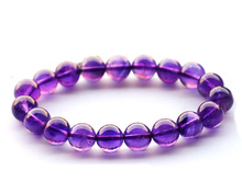 Натуральный фиолетовый браслет Beya без крашения Уругвайский темный шарик 10 мм Хрустальная рука 28,5 г