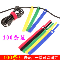 100 tie wire with earphones data cable computer wire Velcro strap strap wire organizer power storage cable tie