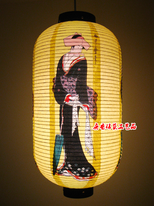 日本灯笼日式纸灯罩樱花家纹梅花桃花竹子美女图居酒屋装饰DIY