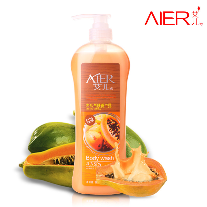 专柜正品艾儿spa木瓜香浴露沐浴露1000ml 清洁补水美肤活肤