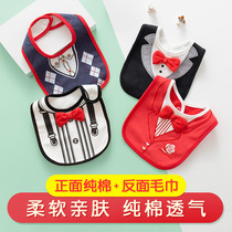 Mens treasure waterproof saliva towel male baby gentleman bow tie bib baby cotton small bib 0-2 years old saliva pocket winter