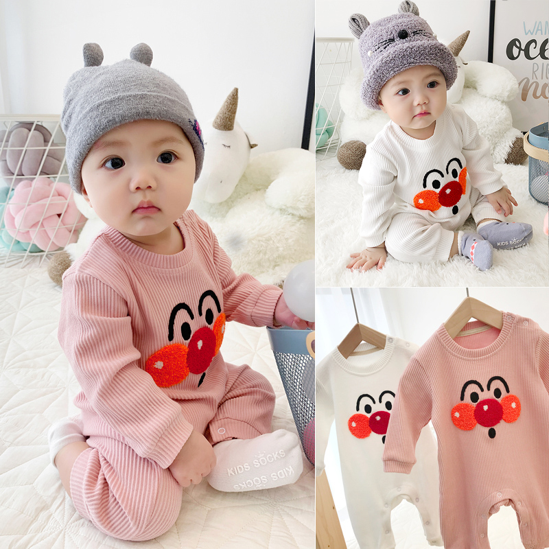 Baby long-sleeved one-piece spring and autumn baby girls wear autumn and winter pure cotton cute super cute newborn climbing clothes Hayi autumn