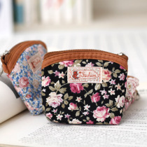 Mini Flowers Cloth Art Retro Seniors Women Cotton Stock Small Fresh Zero Wallet Coin Bag Ultra Slim Portable Bag Small Wallet